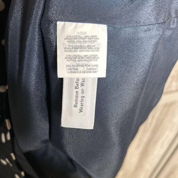 J Crew Mini Dress Black Color White Polka Dots Sophisticated Beach Resort Sz 2 - Picture 4 of 7